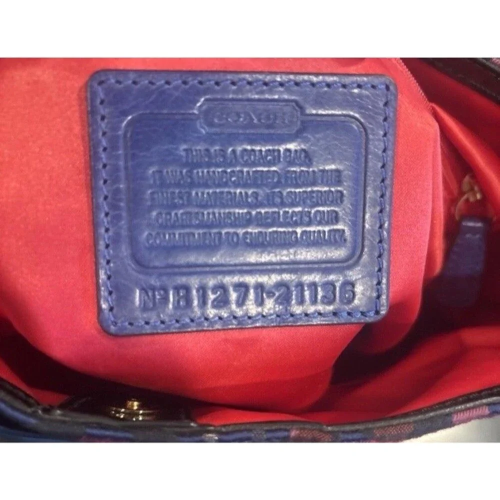Coach Poppy Tartan Handbag with 3 Hang Tags Chain Handles Jewel Tone F15228 EUC